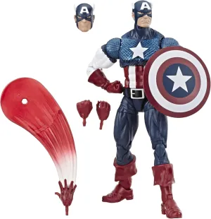 Marvel Comics 80th Anniversary Legends Series 6"-Scale Vintage Comic-Inspired Captain America Collectible Action Figure
