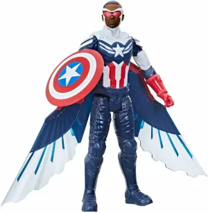 Marvel Titan Hero Series Avengers Captain America Action Figure, 12-Inch Toy, Includes Wings, for Kids Ages 4 and Up