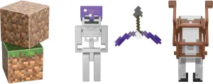 Mattel Minecraft Skeleton Craft-a-Block 2-Pk, Action Figures & Toys to Create, Explore and Survive, Authentic Pixelated Designs, Collectible Gifts for Kids Age 6 Years and Older