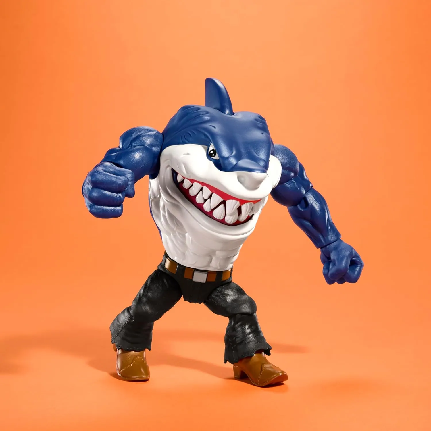 Mattel Street Sharks Action Figure with Bite & Punch Motion, Ripster Collectible Toy Inspired by 90s TV Half-Man Half-Shark Hero, 6-Inch