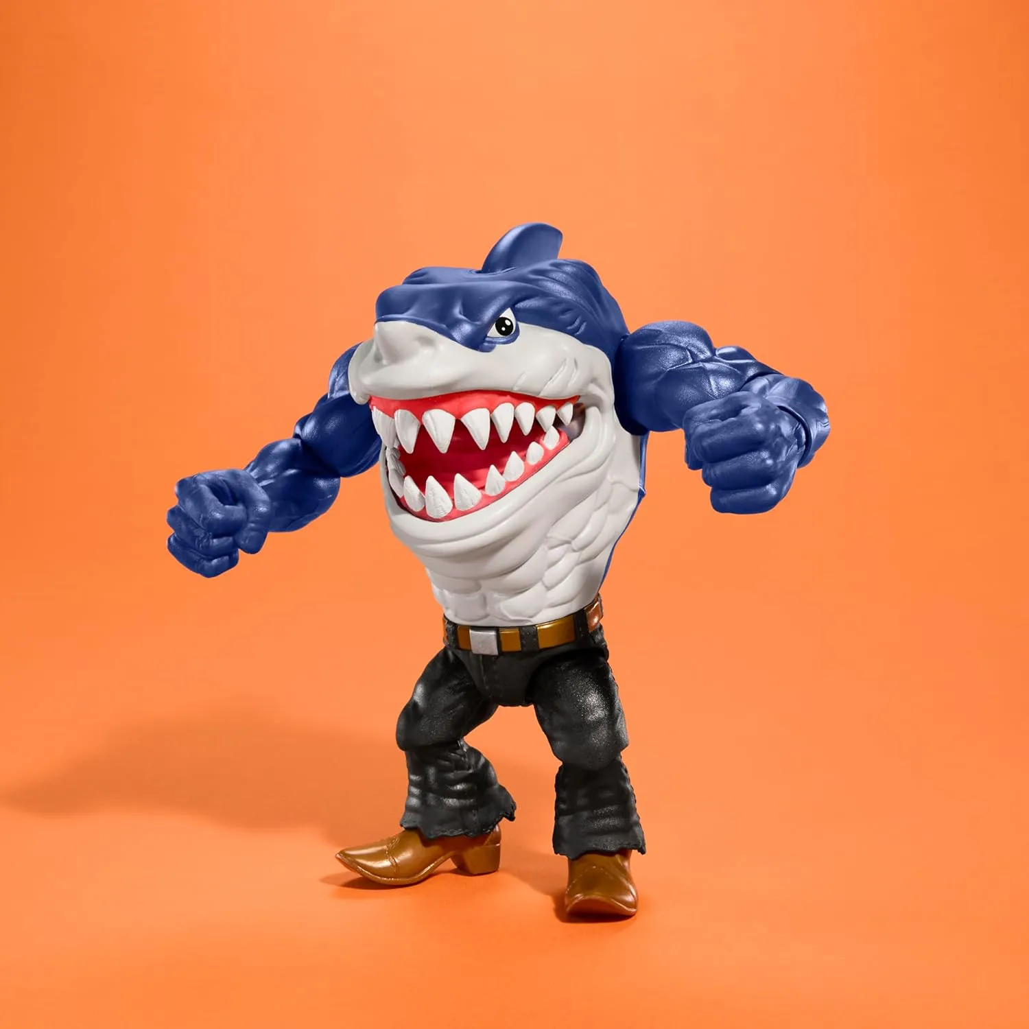 Mattel Street Sharks Action Figure with Bite & Punch Motion, Ripster Collectible Toy Inspired by 90s TV Half-Man Half-Shark Hero, 6-Inch