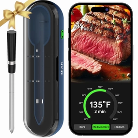 Meat Thermometer Digital Wireless - Remote Instant Temperature Read, Four-Clover Probe, Smart Meat Thermometers for Cooking, Grilling, Smoking, Pro Version