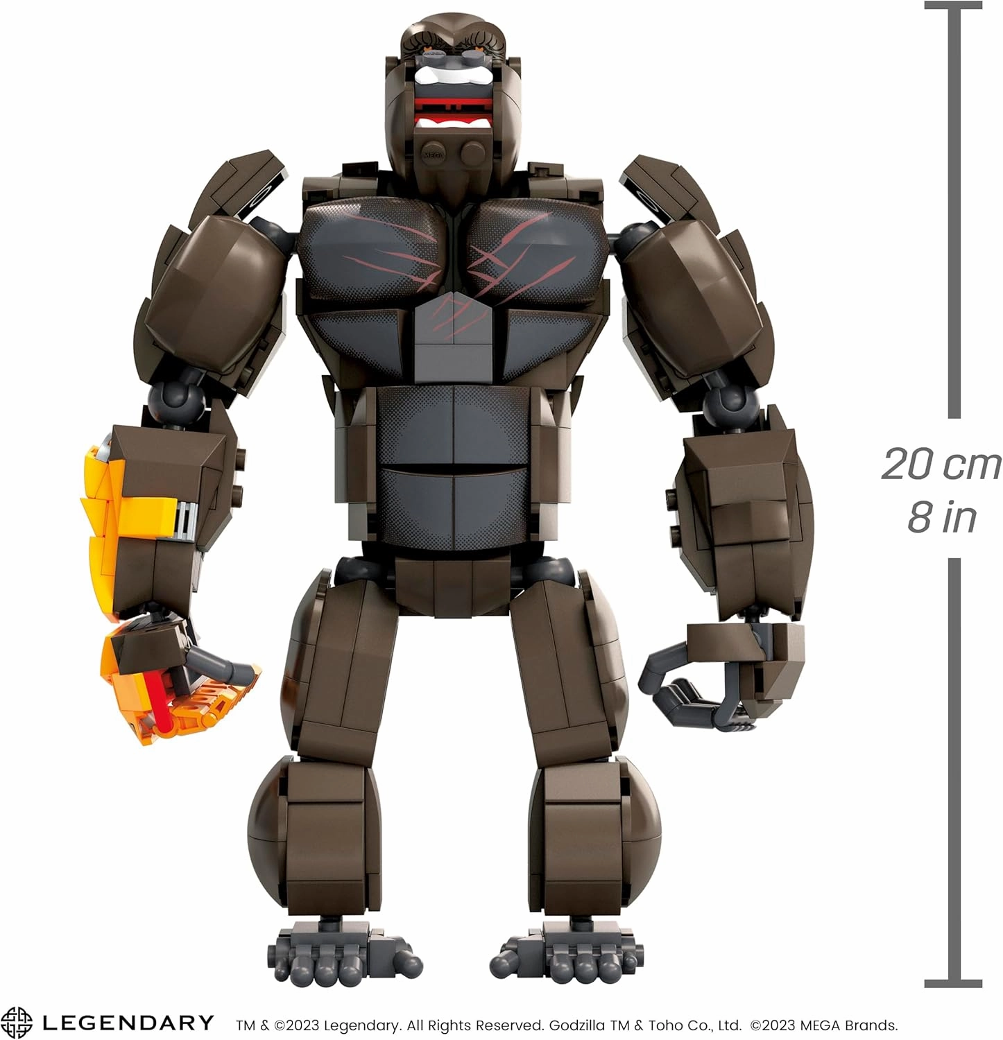 Mega Godzilla x Kong The New Empire Building Set Action Figure Kong with 541 Pieces and Accessories, 12 Inches Long, for Adult Collectors