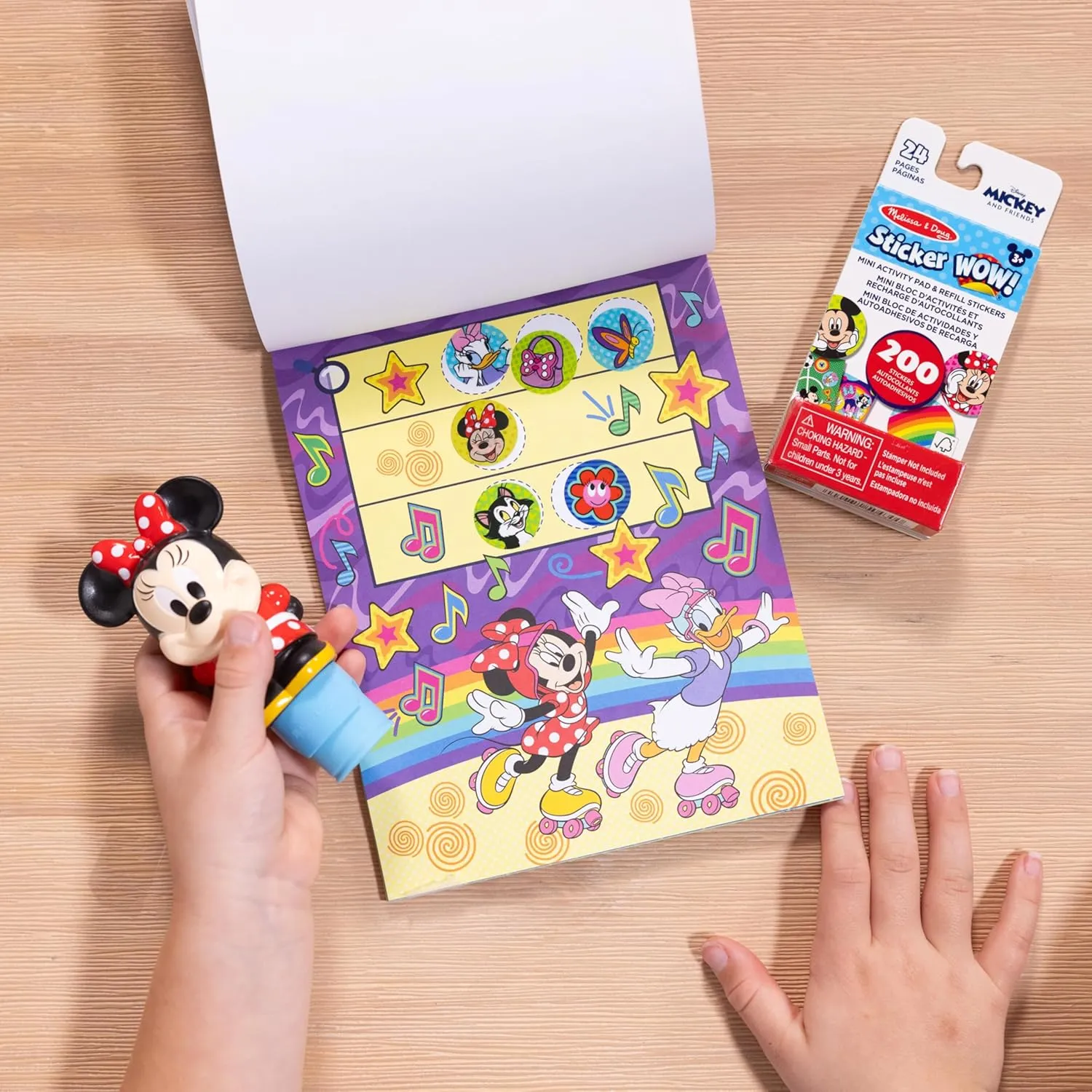 Melissa & Doug Sticker Wow!™ Disney Minnie Mouse Bundle: 24-Page Activity Pad, Stamper, 500 Stickers, Mini Pad, Arts and Crafts Fidget Toy Collectible Character