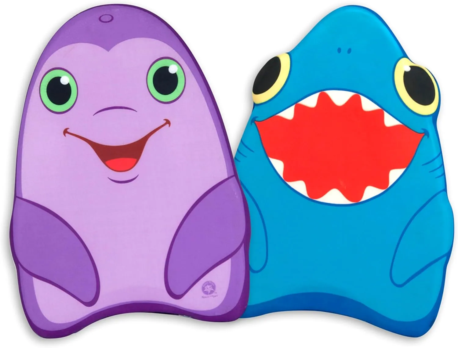 Melissa & Doug Sunny Patch Dolphin and Shark Kickboards - Learn-to-Swim Pool Toys (Set of 2)