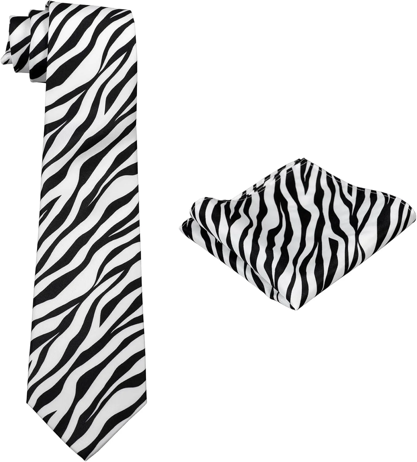 Men's Dress Vest ZEBRA Animal Pattern Design with Black Background. Animal Zoo Striped Mens Necktie and Hanky Set