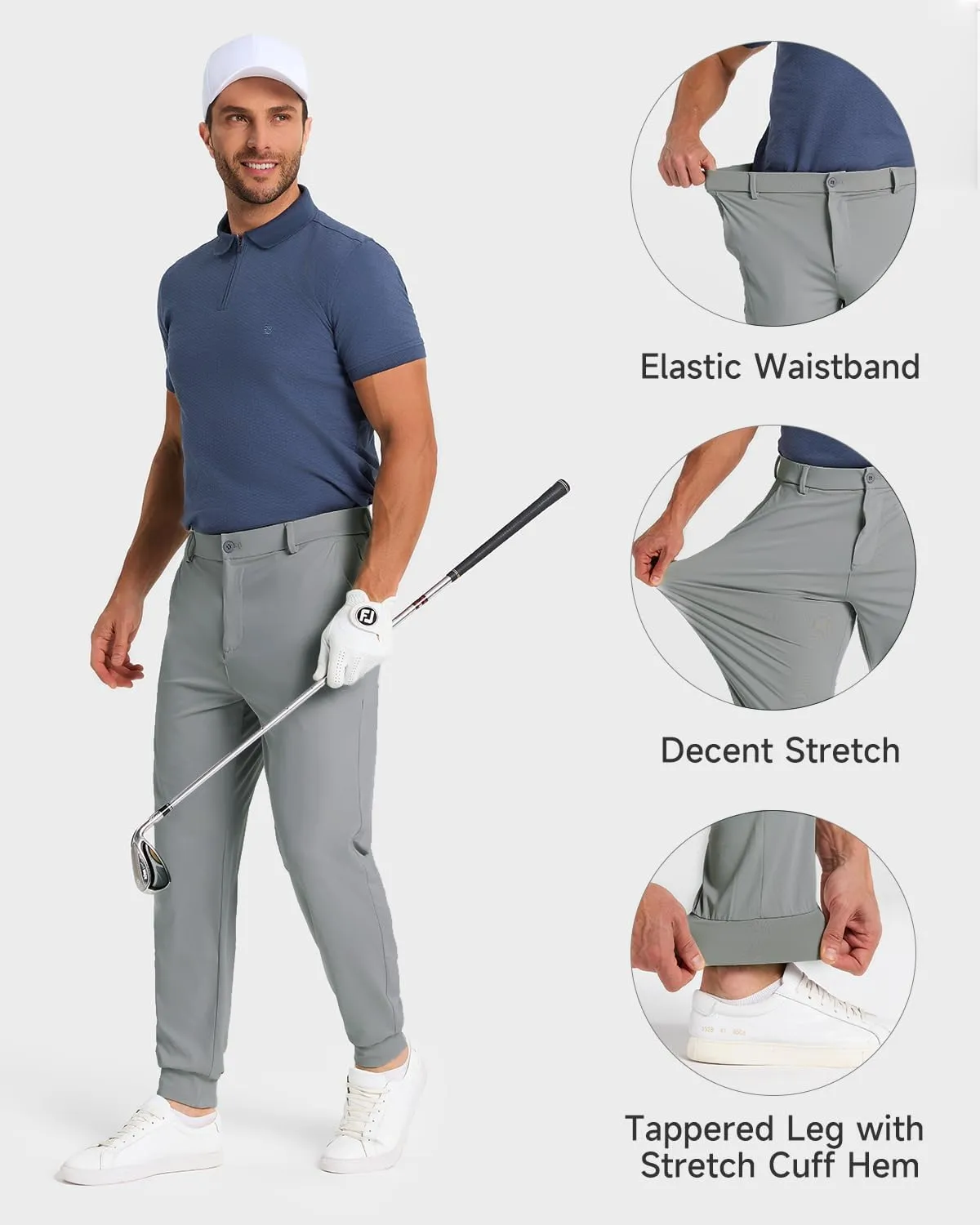 Men's Golf Joggers Pants with 5 Pockets Stretch Fit Work Dress Athletic Jogger Sweatpants for Running Gym