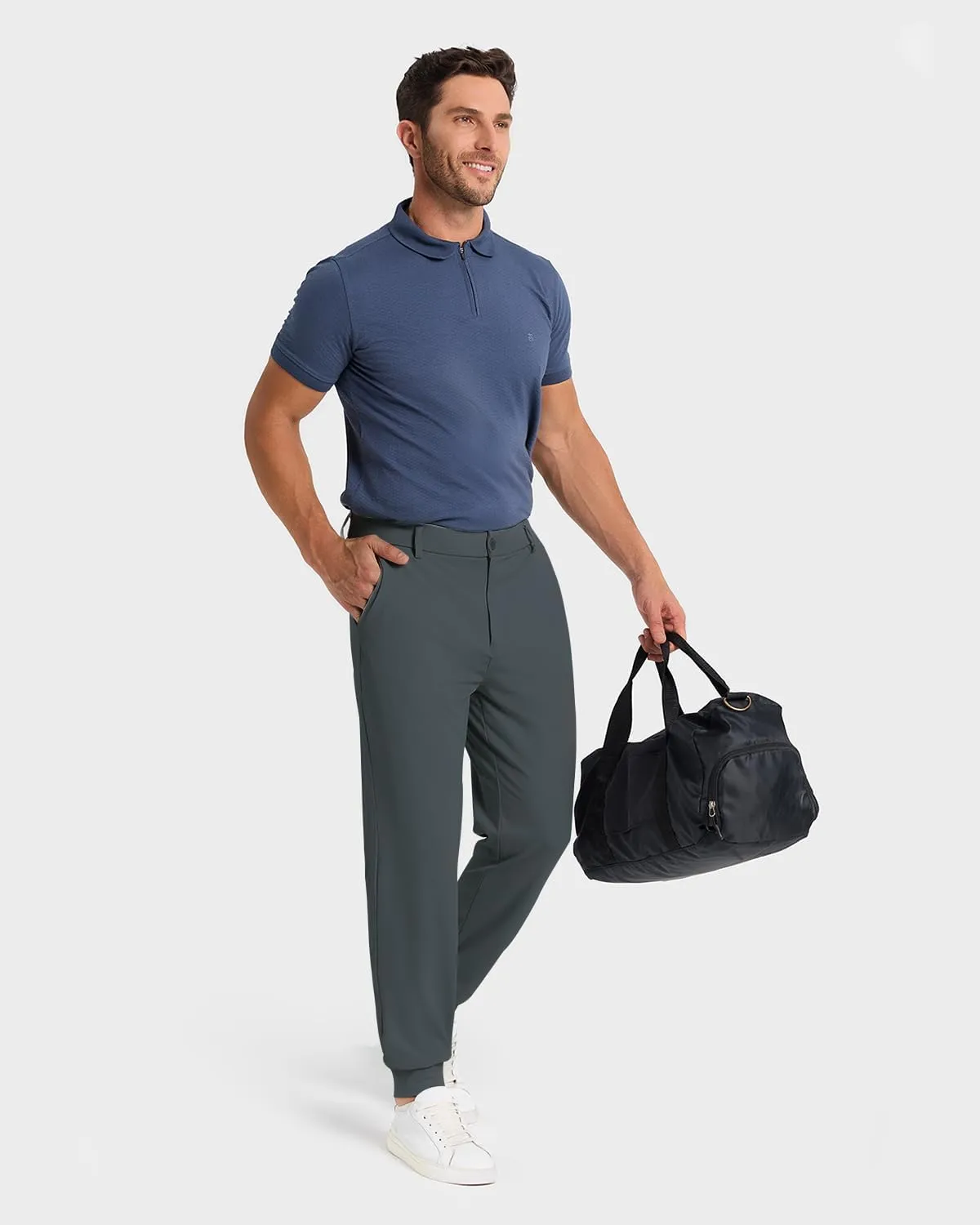 Men's Golf Joggers Pants with 5 Pockets Stretch Fit Work Dress Athletic Jogger Sweatpants for Running Gym