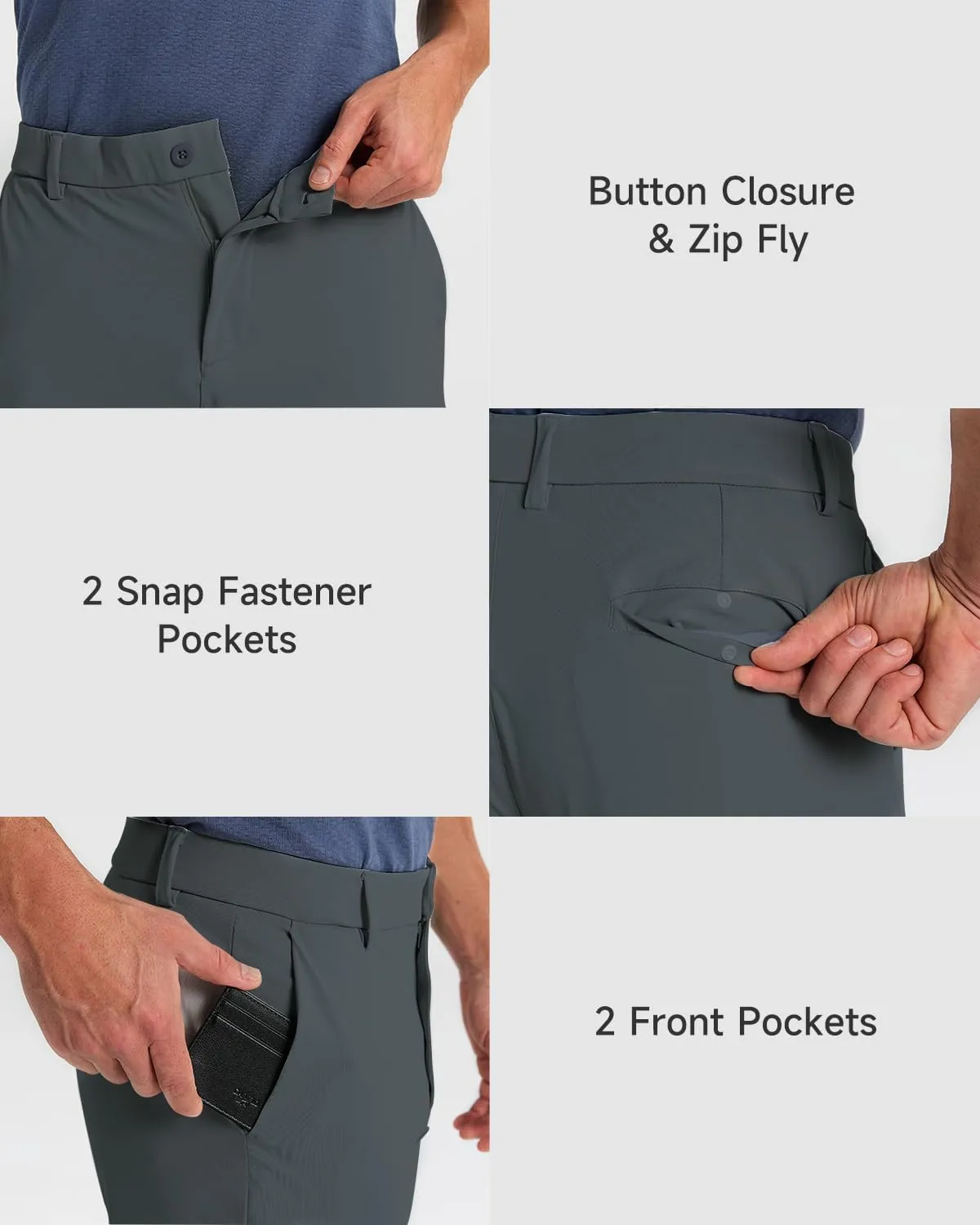 Men's Golf Joggers Pants with 5 Pockets Stretch Fit Work Dress Athletic Jogger Sweatpants for Running Gym
