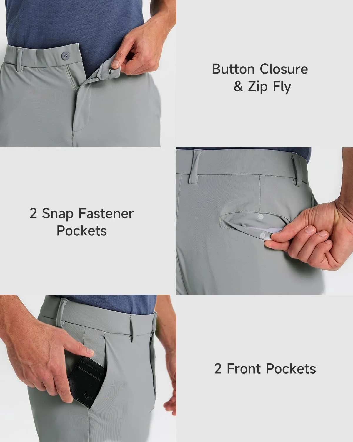 Men's Golf Joggers Pants with 5 Pockets Stretch Fit Work Dress Athletic Jogger Sweatpants for Running Gym