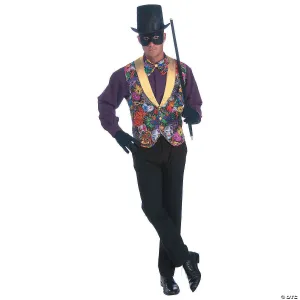 Men's Vest & Bow Tie Mardi Gras Costume Set