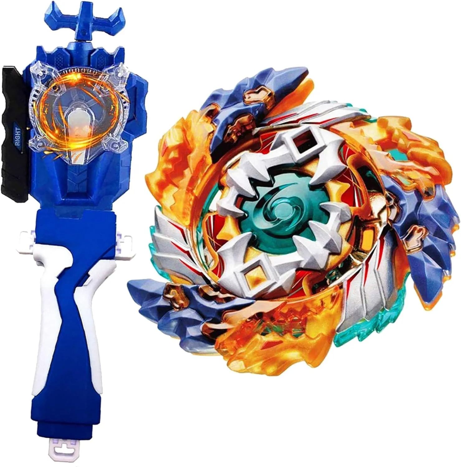 Metal Fusion Games Blade Toy Set Sparking Launcher Grip Bey Battling Top Burst Booster B-122 Starter Geist Fafnir.8'.Ab Left Right Launcher Evolution Play Blades Game Toy Set Gift for Boys