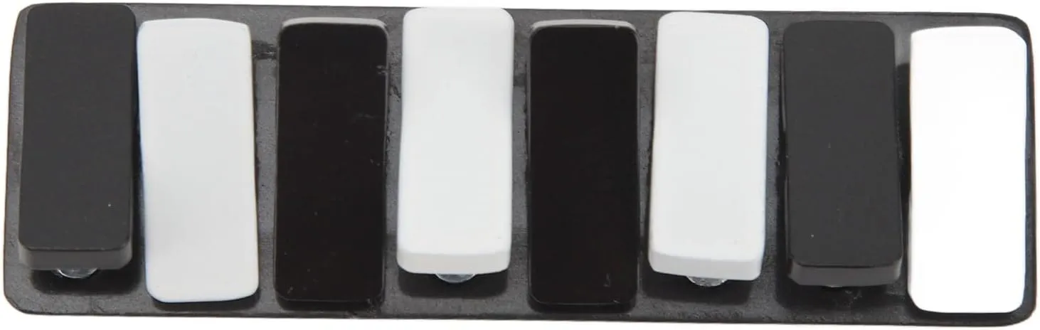 Metal Piano Key Slider Toy, Zinc Alloy Stress Relief Fidget for Adults, Office, ADHD, Anxiety Autism, Portable Haptic Clicker Toy with Suction Feedback Flat Surface, with St (Black)