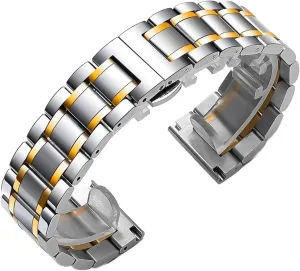 Metal Stainless Steel Strap 18mm 20mm Replacement Wristband Suitable for Smart Watch Quartz Watch Men's Women's Watch Accessories