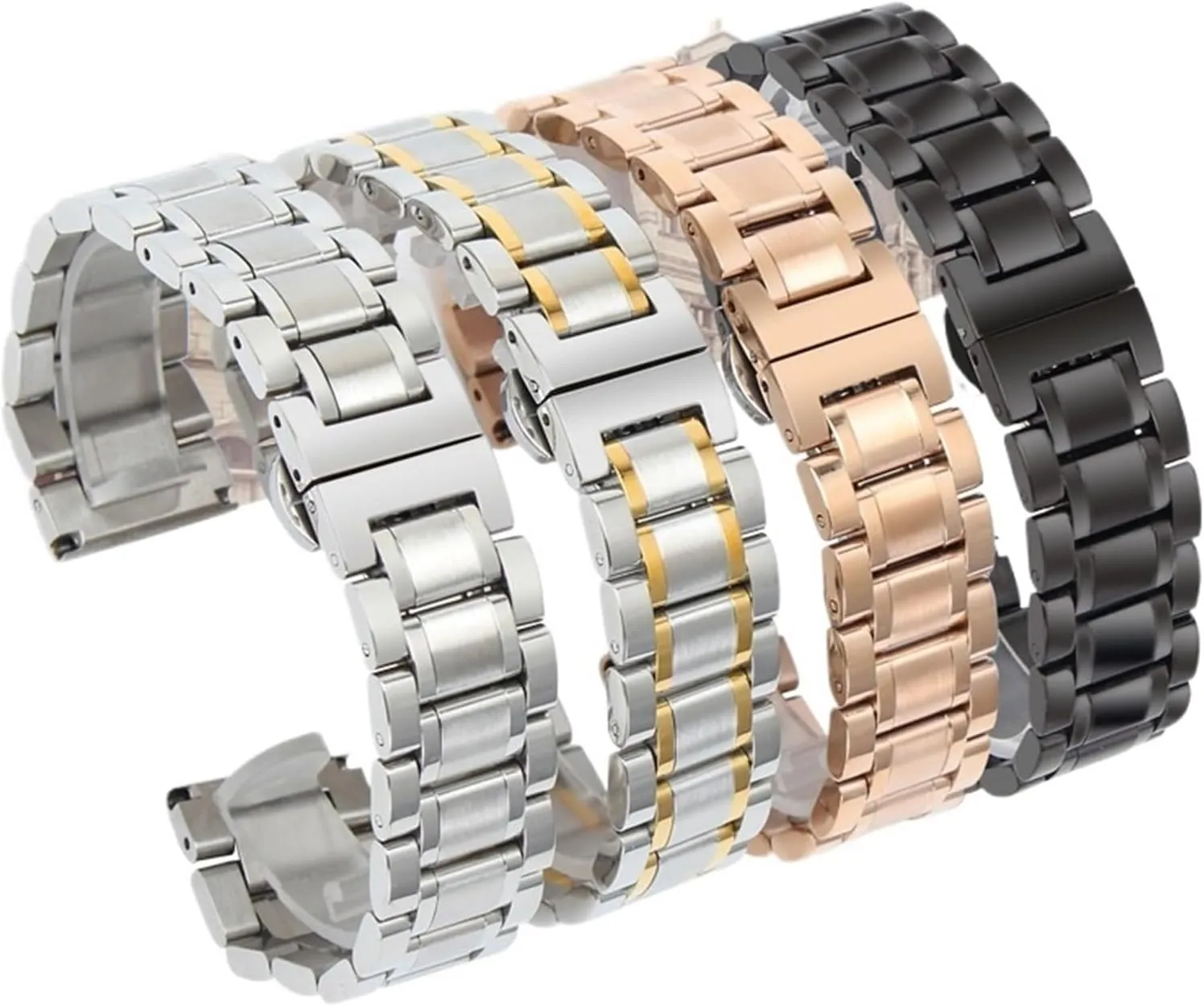 Metal Stainless Steel Strap 18mm 20mm Replacement Wristband Suitable for Smart Watch Quartz Watch Men's Women's Watch Accessories