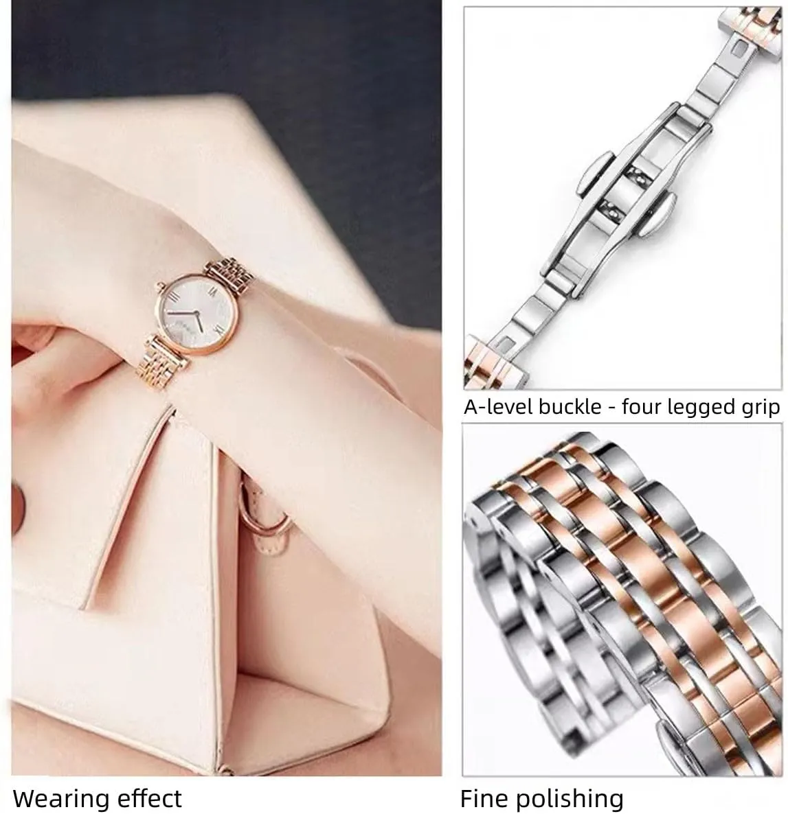 Metal Watch Band Stainless Steel Watch Strap With Weight 12mm 14mm 16mm 18mm 19mm 20mm 21mm 22mm 24mm Bracelet band Replacement Band for Men and Women