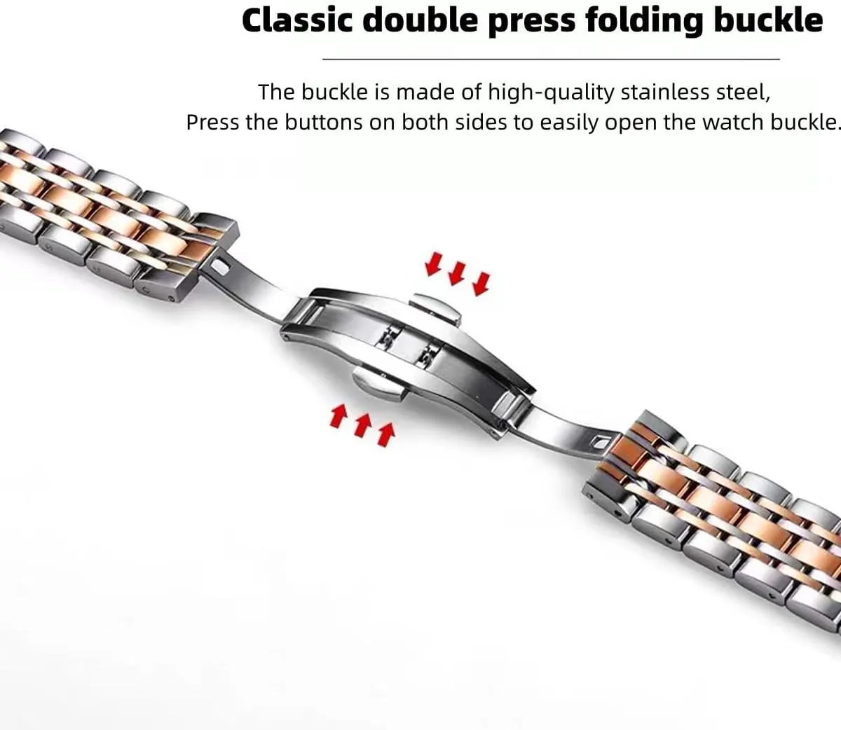 Metal Watch Band Stainless Steel Watch Strap With Weight 12mm 14mm 16mm 18mm 19mm 20mm 21mm 22mm 24mm Bracelet band Replacement Band for Men and Women