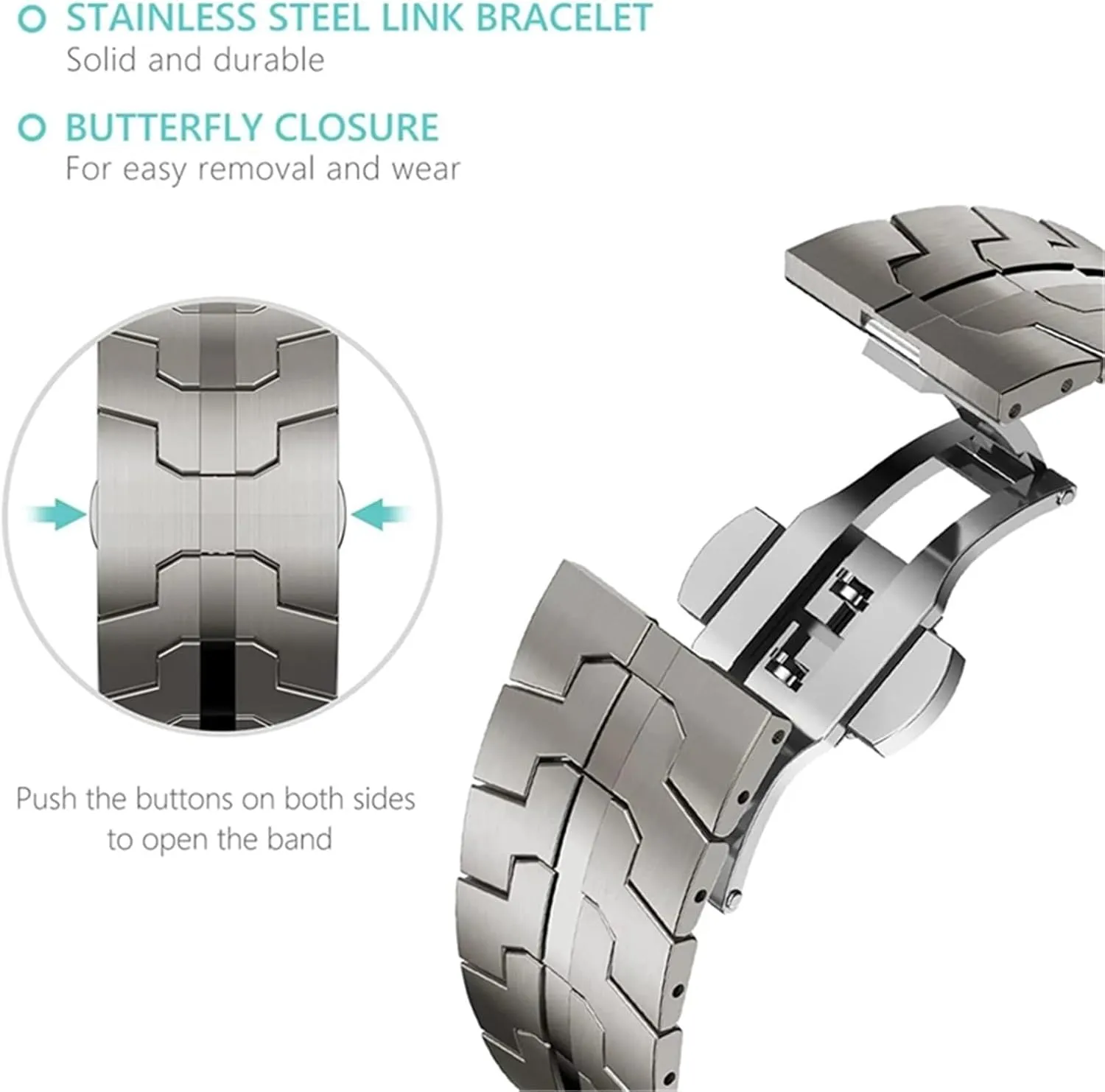 Metal Watch Strap Quick Release Watch Bands For Men Women 22mm Replacement Band