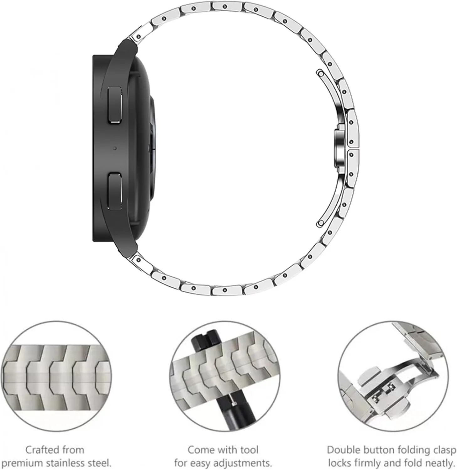 Metal Watch Strap Quick Release Watch Bands For Men Women 22mm Replacement Band