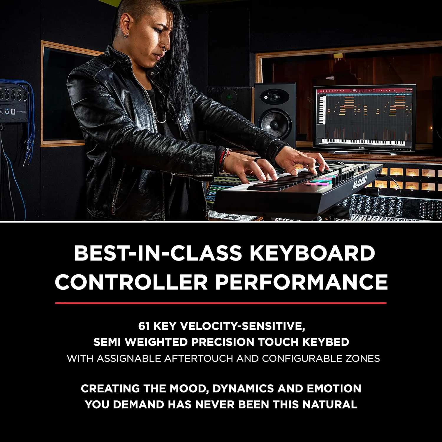 MIDI Controller Bundle - 61-Key USB MIDI Keyboard Controller with Beat Pads, Sustain Pedal and Software Suite - M-Audio Oxygen Pro 61 and SP-2