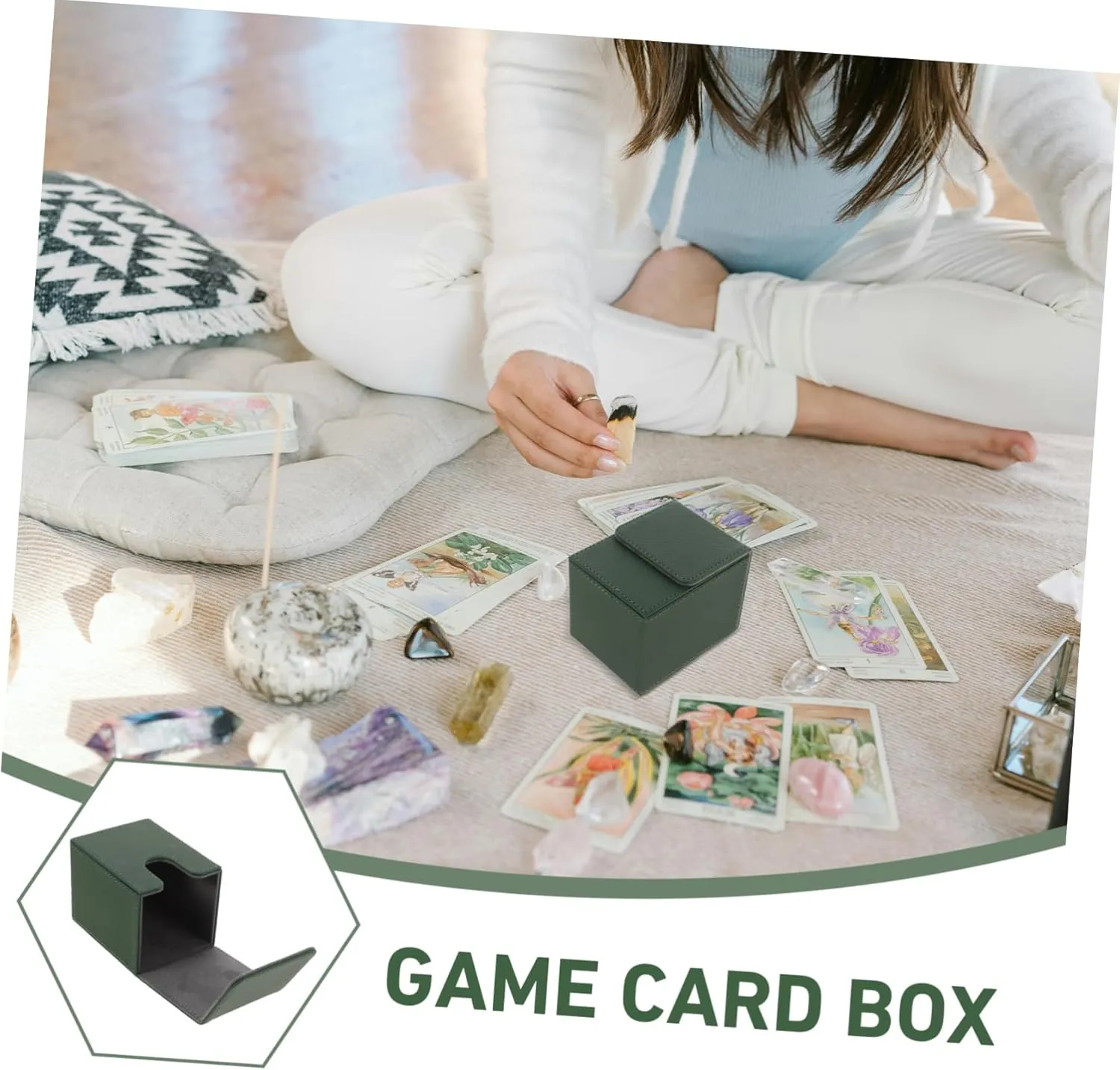 Mikikit 3pcs Card Storage Box Capacity Pu Material Organizer for Trading Cards and Collectibles Compact Design for