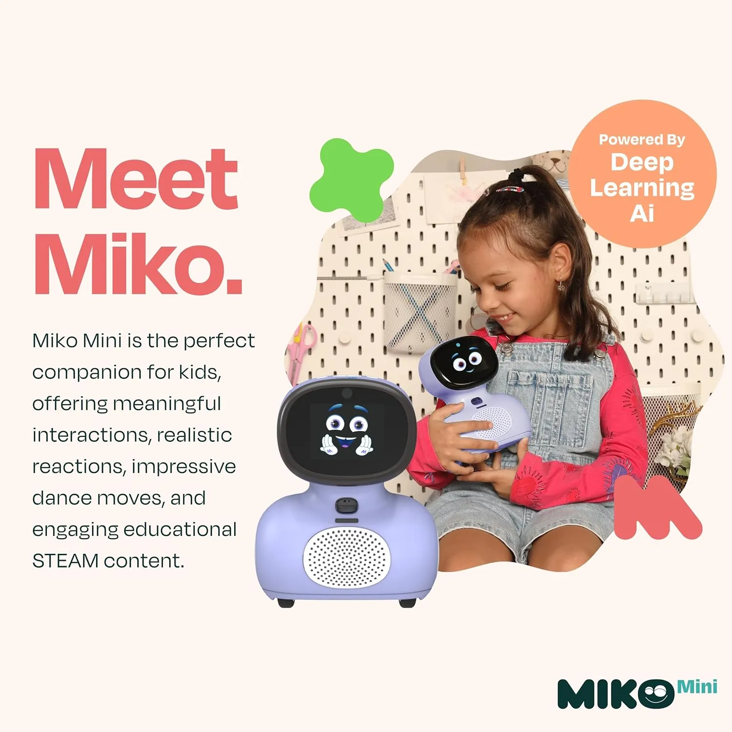 Miko Mini with 30 Days Free Miko Max: AI Robot for Kids | Fosters STEAM Learning & Education | Packed with Games, Dance, Singing | Child-Safe Conversational Learning | Ideal Gift for Boys & Girls 5 