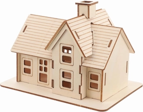 Milisten 1 Set DIY Wooden House Puzzle Model Kit Fun Assembly Craft for Home Birthday and Creative Projects No Burrs Wood Material for All Ages