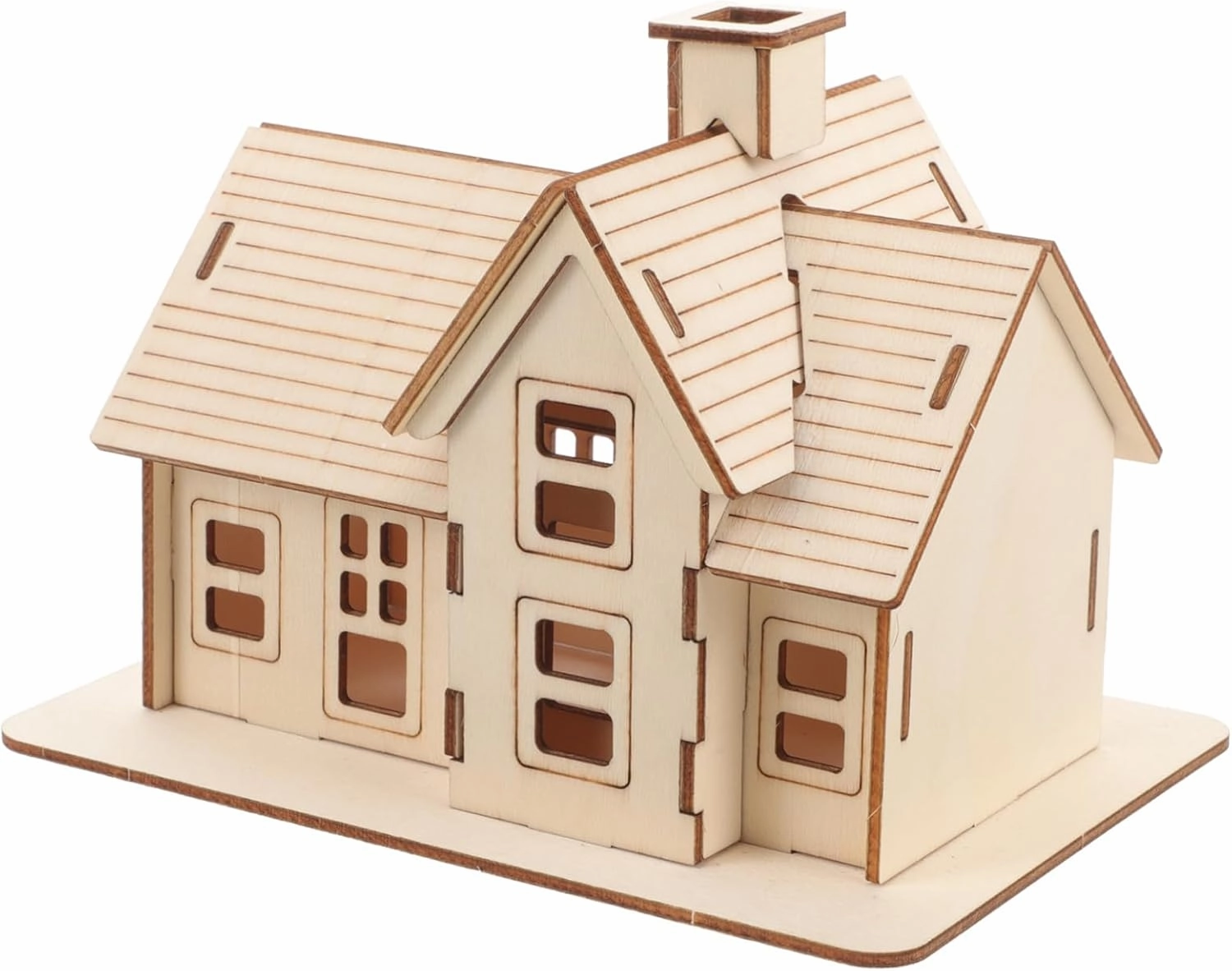 Milisten 1 Set DIY Wooden House Puzzle Model Kit Fun Assembly Craft for Home Birthday and Creative Projects No Burrs Wood Material for All Ages