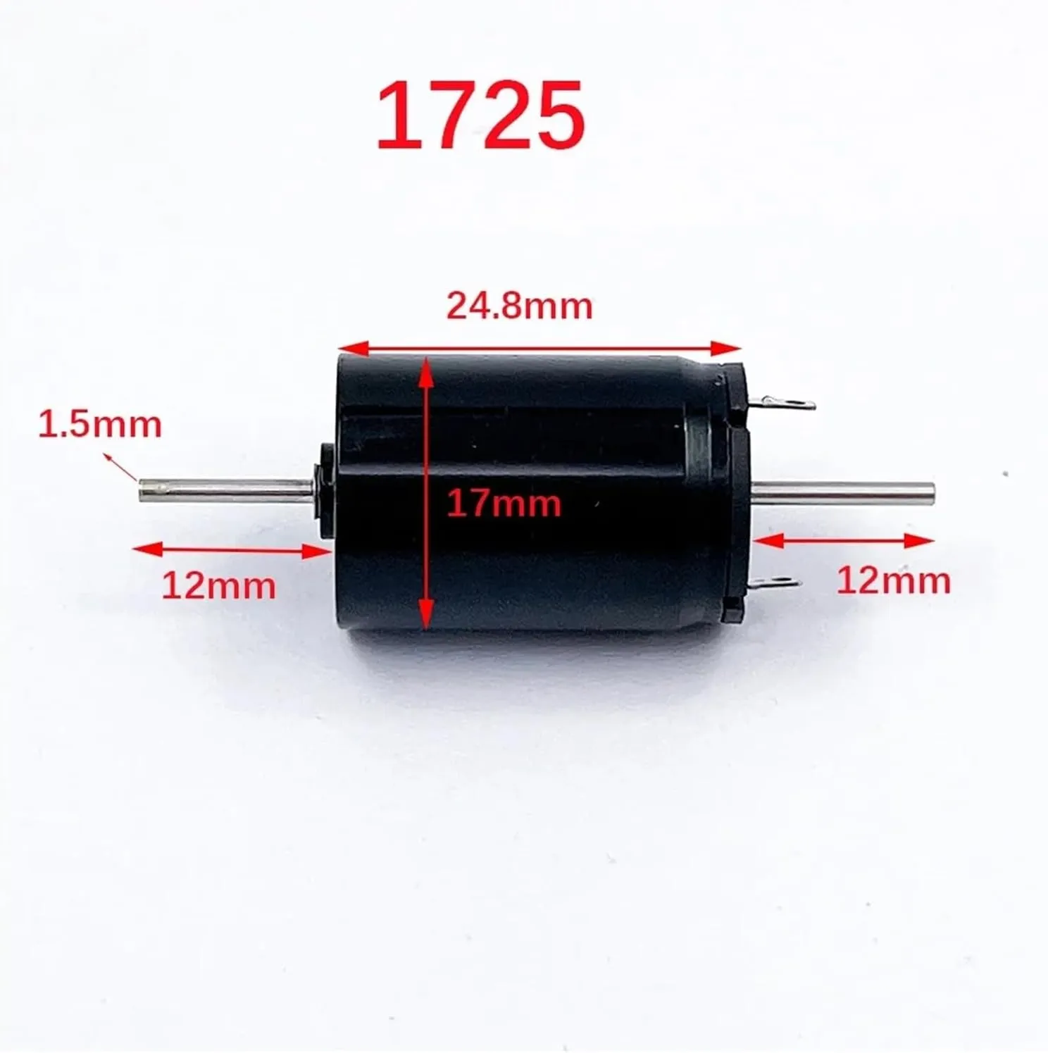 Mini 816 1020 1215 1524 1725 Coreless Motor Dual 1mm/1.5mm Shaft DC6V~12V High Speed Electric Engine For Car Railway Train Model(1524)