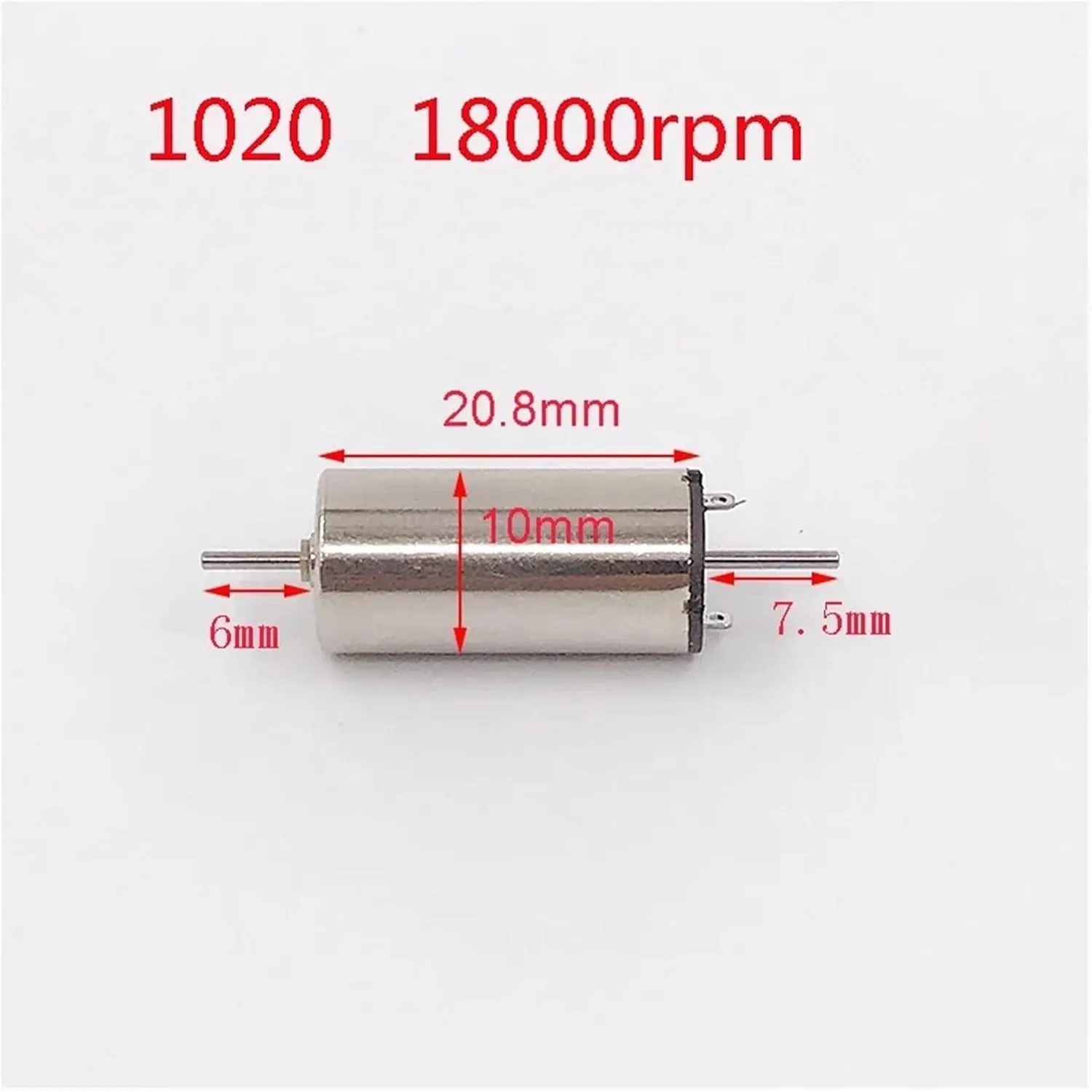 Mini 816 1020 1215 1524 1725 Coreless Motor Dual 1mm/1.5mm Shaft DC6V~12V High Speed Electric Engine For Car Railway Train Model(1524)