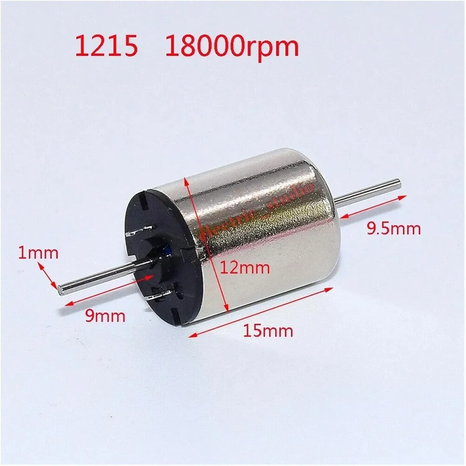 Mini 8mm/10mm/12mm/15mm/17mm Coreless Motor DC6V~12V High Speed Electric Engine Dual 1mm/1.5mm Shaft for Car Railway Train Model(1020 13000rpm)