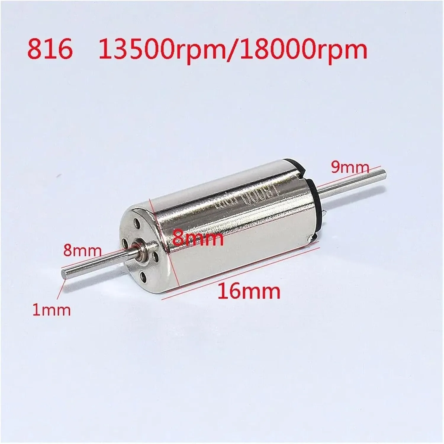 Mini 8mm/10mm/12mm/15mm/17mm Coreless Motor DC6V~12V High Speed Electric Engine Dual 1mm/1.5mm Shaft for Car Railway Train Model(1020 13000rpm)