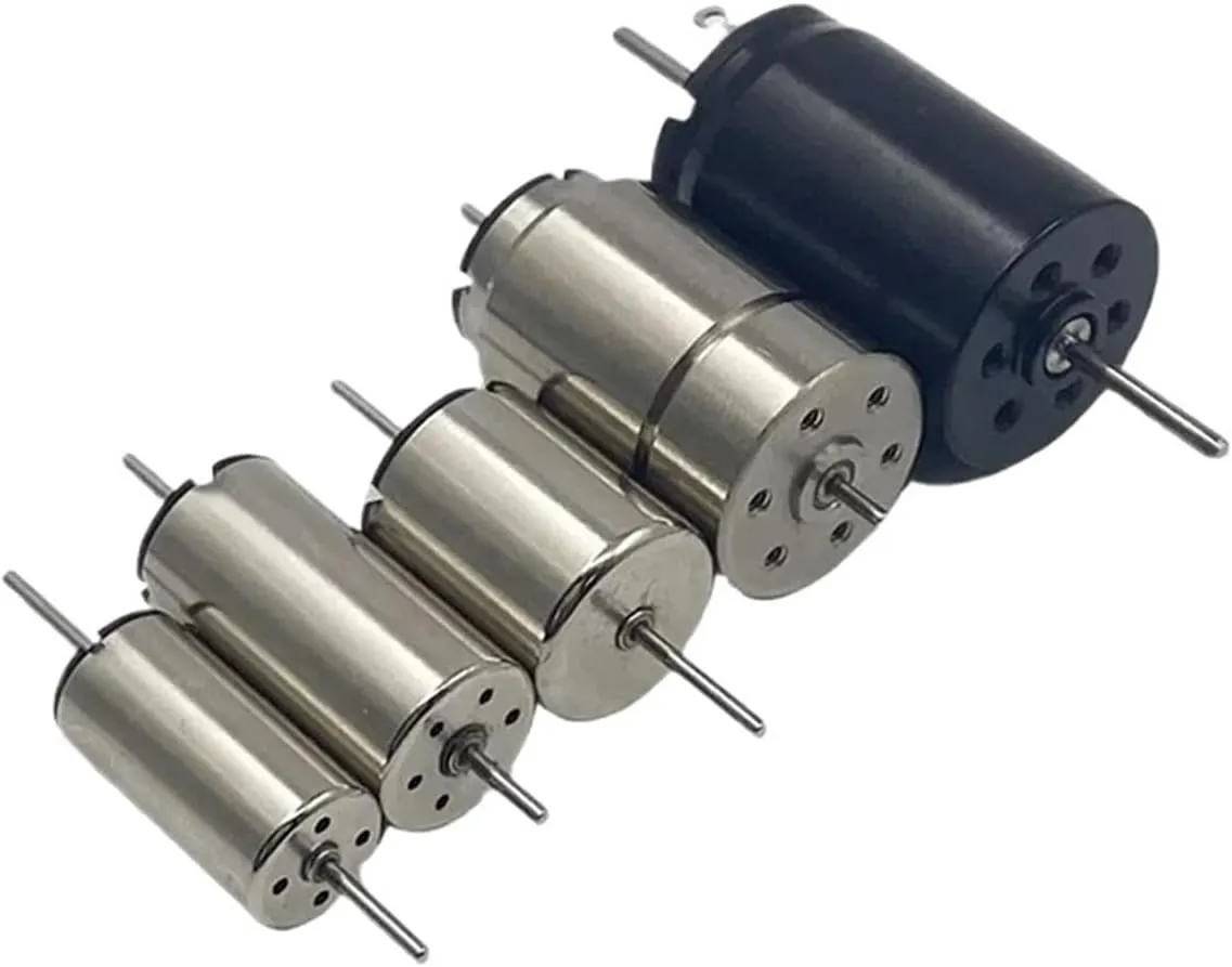 Mini 8mm/10mm/12mm/15mm/17mm Coreless Motor DC6V~12V High Speed Electric Engine Dual 1mm/1.5mm Shaft for Car Railway Train Model(1020 13000rpm)