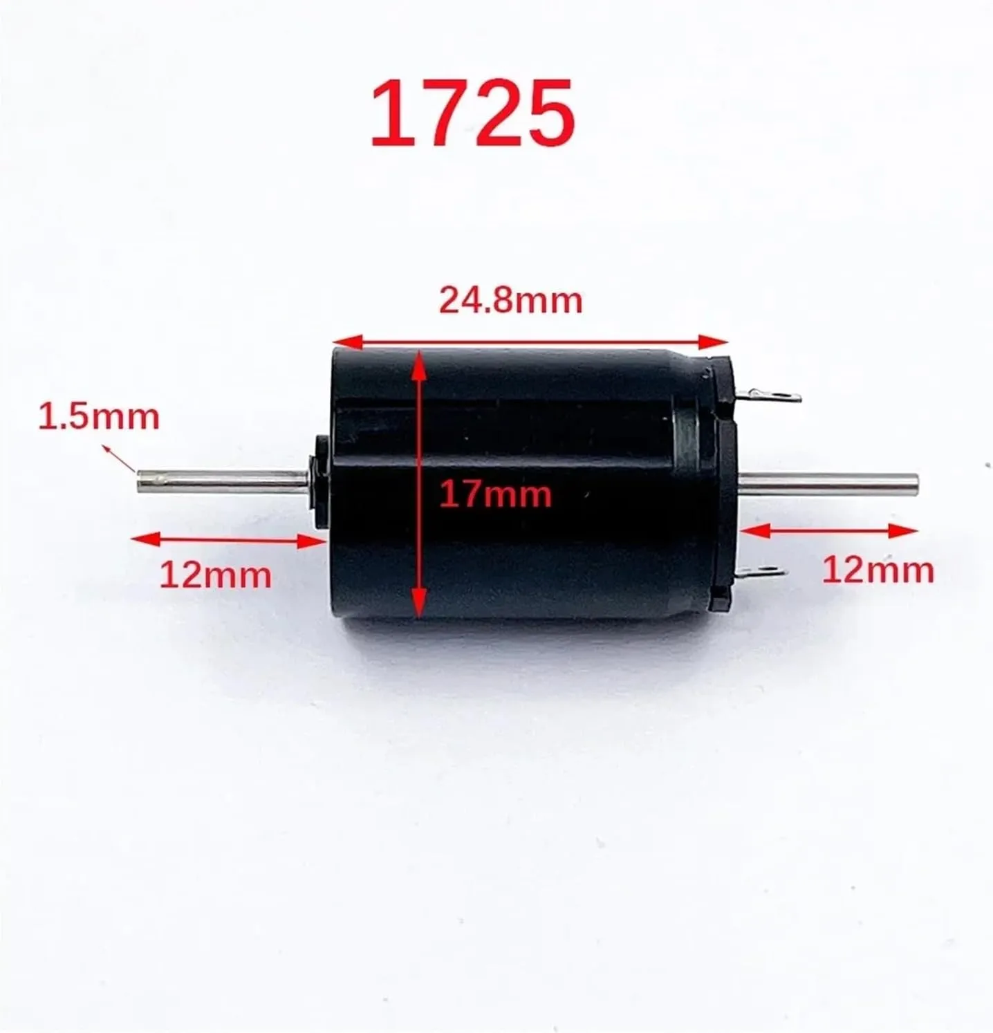 Mini 8mm/10mm/12mm/15mm/17mm Coreless Motor DC6V~12V High Speed Electric Engine Dual 1mm/1.5mm Shaft for Car Railway Train Model(1020 13000rpm)