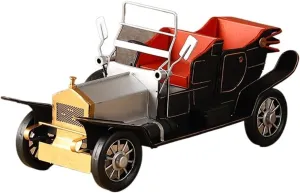 Mini Cars Replica Retro Nostalgic Iron Classic Car Ornaments Home Living Room TV Cabinet Car Model Desktop Decorations Race Car Birthday Party Decorations(Silver)