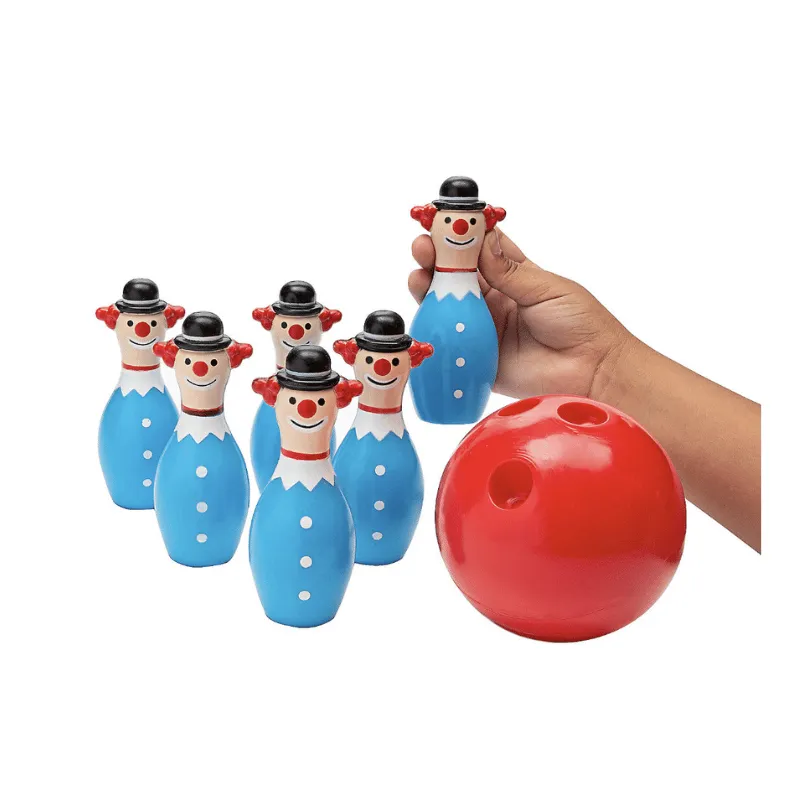 Mini Clown Bowling Set (Set includes 6 clowns & 1 ball)
