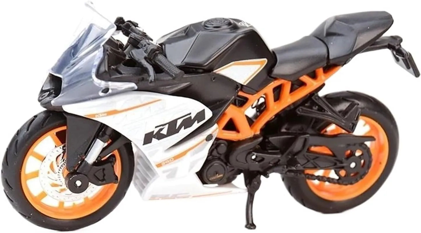 Mini Simulation Motorcycle Toys 1:18 for New KTM RC 390 Static Die Cast Vehicles Collectible Hobbies Motorcycle Model Toys Adult for Boys(White)