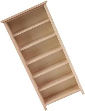 Mini Wooden Dollhouse Bookshelf Model Mini House Decoration DIY Crafts Unique Style Accessory for Bedroom Dressing Collectors