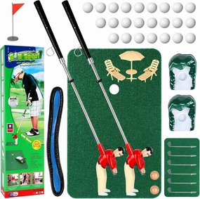 Mini Golf Toys for Kids - Funny Gifts, Retirement Gift - Two Mini Golfers for Parent-Child Interaction - Fun Play Indoor Games - Family Game for 6-9 Year Old Boys & Girls (2*Red)