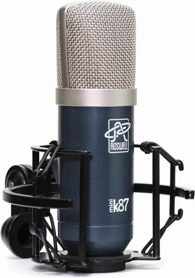 Mini K87 34mm XLR Ultra Thin gold Plated Studio Large Diaphragm Condenser Microphone with Audiophile Components, Cutaway Shockmount & Steel Body for Low Noise & Neutral Sound - Set 1