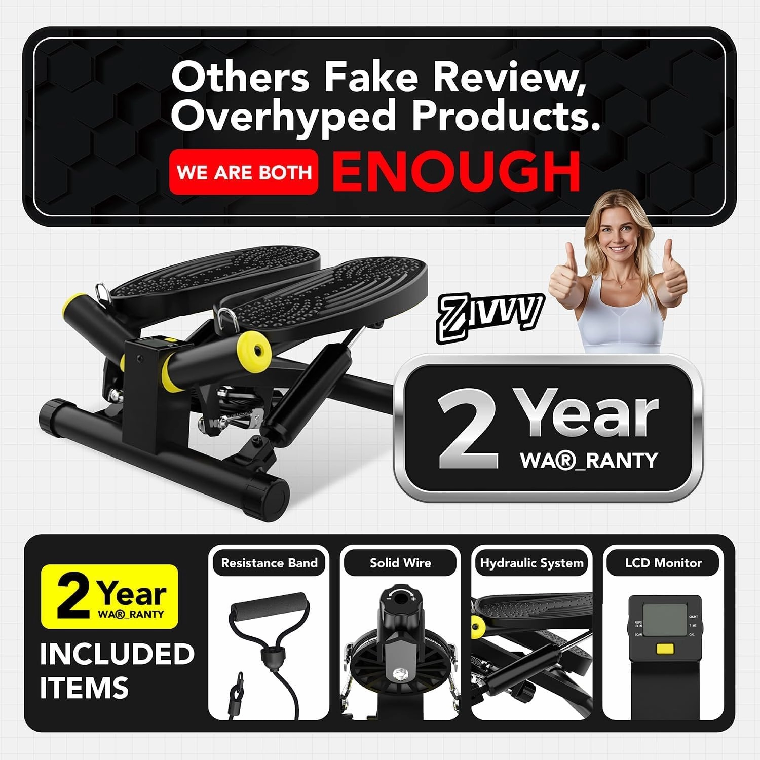 Mini Twist Stepper, Stepper Machine with 330LBS Weight Capacity, Mini Stepper for Full Body Workout, Adjustable Step Height, Smooth and Quiet, Step Machine for Men Women