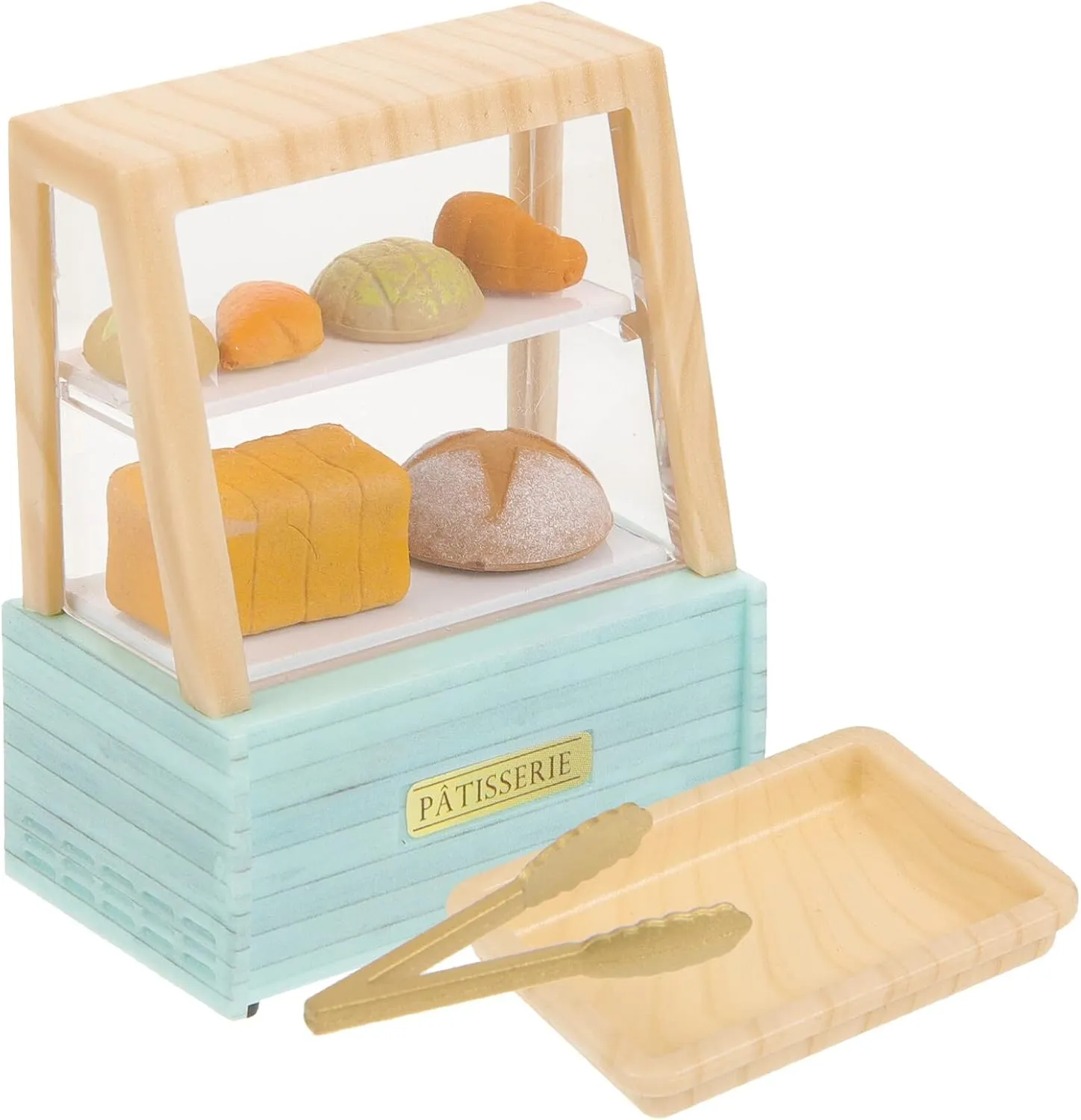 Miniature Bakery Case 1 Set Cake Stand Display Cabinet Mini Cake Cabinet with Food Miniature for Model Playhouse Props Dollhouse Bread Shop