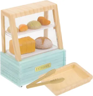 Miniature Bakery Case 1 Set Cake Stand Display Cabinet Mini Cake Cabinet with Food Miniature for Model Playhouse Props Dollhouse Bread Shop