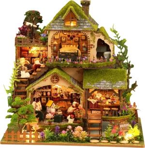Miniature House Kit, Dollhouse Kit, Miniature Kit, DIY Mini House Building Kit for Adult Teen, Forest Adventure