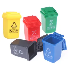 Miniature Trash Can Set for Dollhouse Decor