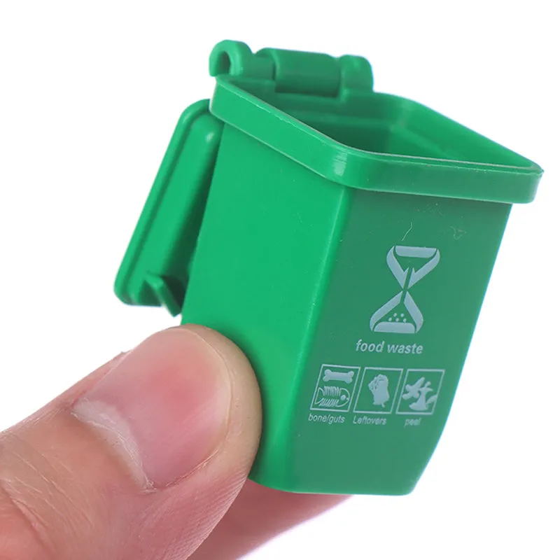 Miniature Trash Can Set for Dollhouse Decor