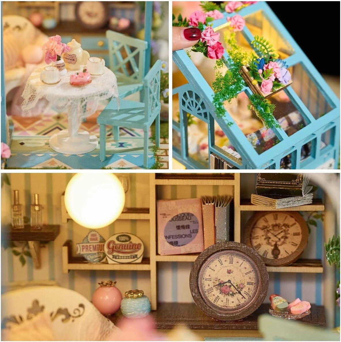 Miniature House Kit, Dollhouse Kit, Miniature Kit, DIY Mini House Building Kit for Adult Teen, Floral House