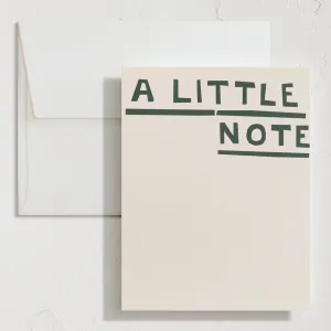 Minted Little Note Stationery Set, Set of 10, Flat Note Cards & Envelopes for Invitiations and Handwritten Thank You Messages, Minimalist Dark Green Stripes Design, Gifts for Women, Luxurious Paper