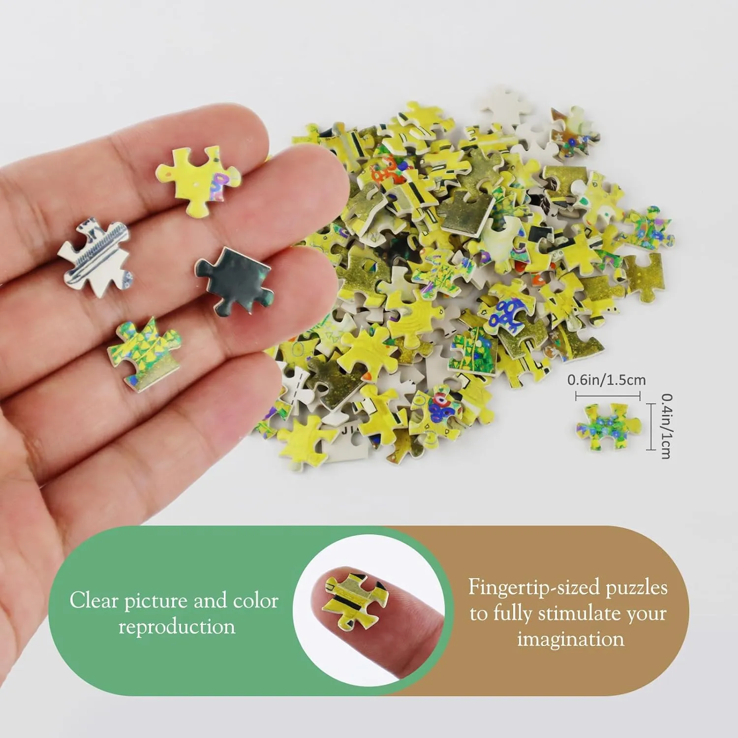 MISITU Small Jigsaw Puzzles for Adults - Challenging Mini Puzzles, 150 Pieces, Classical Art, Travel, 6 x 4 inch, 4 Packs