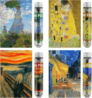 MISITU Small Jigsaw Puzzles for Adults - Challenging Mini Puzzles, 150 Pieces, Classical Art, Travel, 6 x 4 inch, 4 Packs